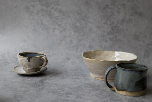 ceramic mug and bowls