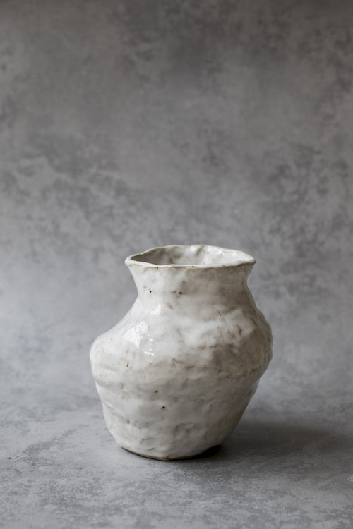 hand-coiled ceramic vase